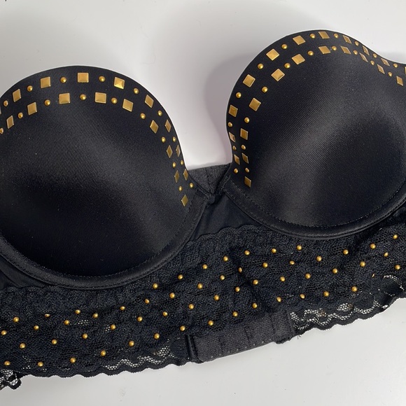 Black Studded Strapless Bustier Top - Picture 2 of 5